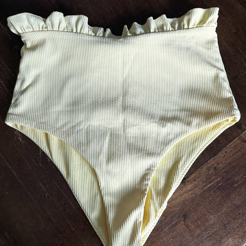EUC Citrine Swim High Waisted Bikini Bottoms- Size Small
